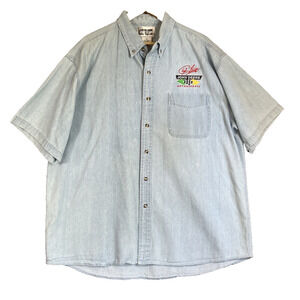Roush Racing Denim Shirt XL Blue Chad Little John Deere Motorsports Vintage '90s